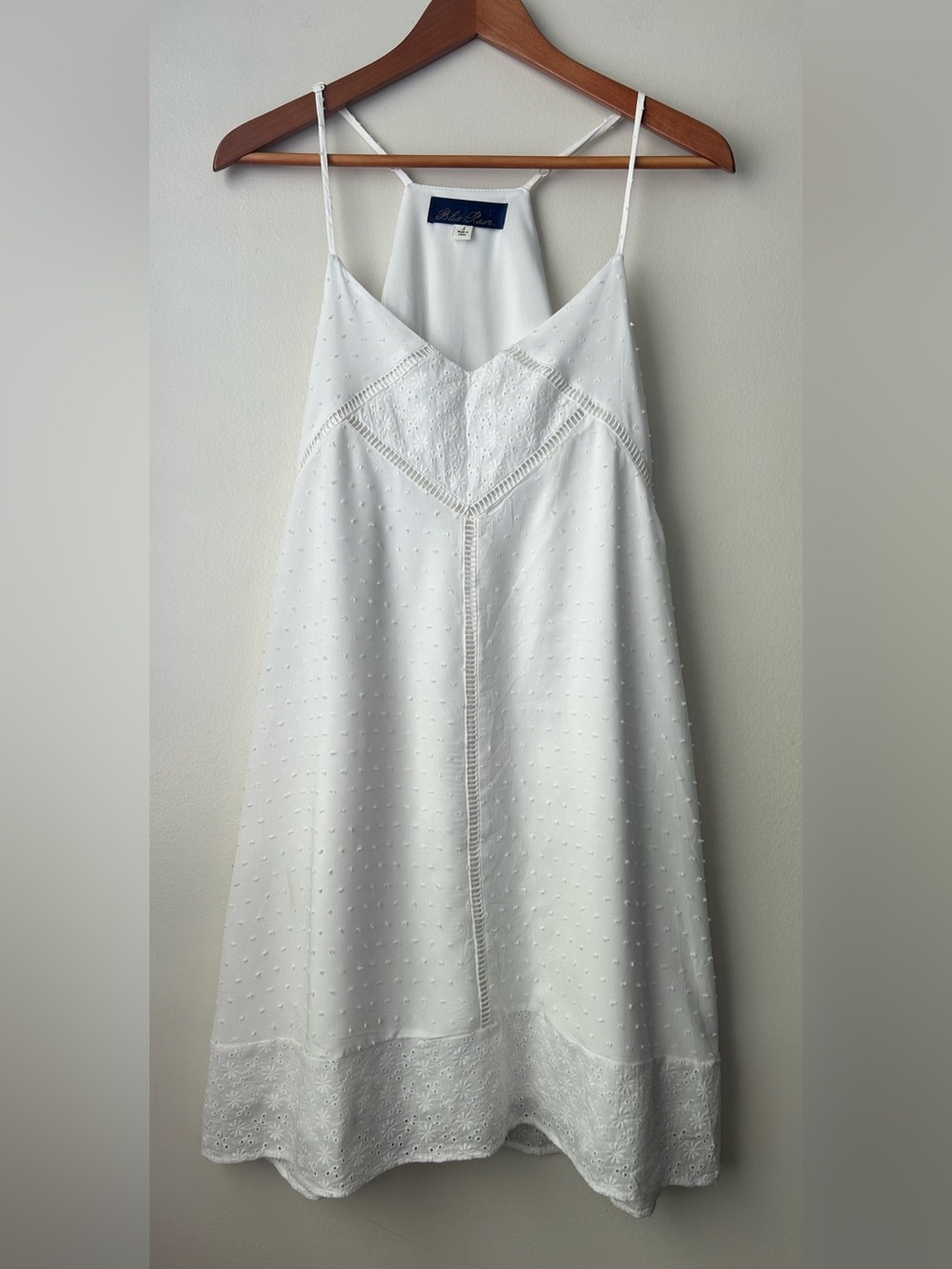 Blue Rain White Eyelet Slip Sundress